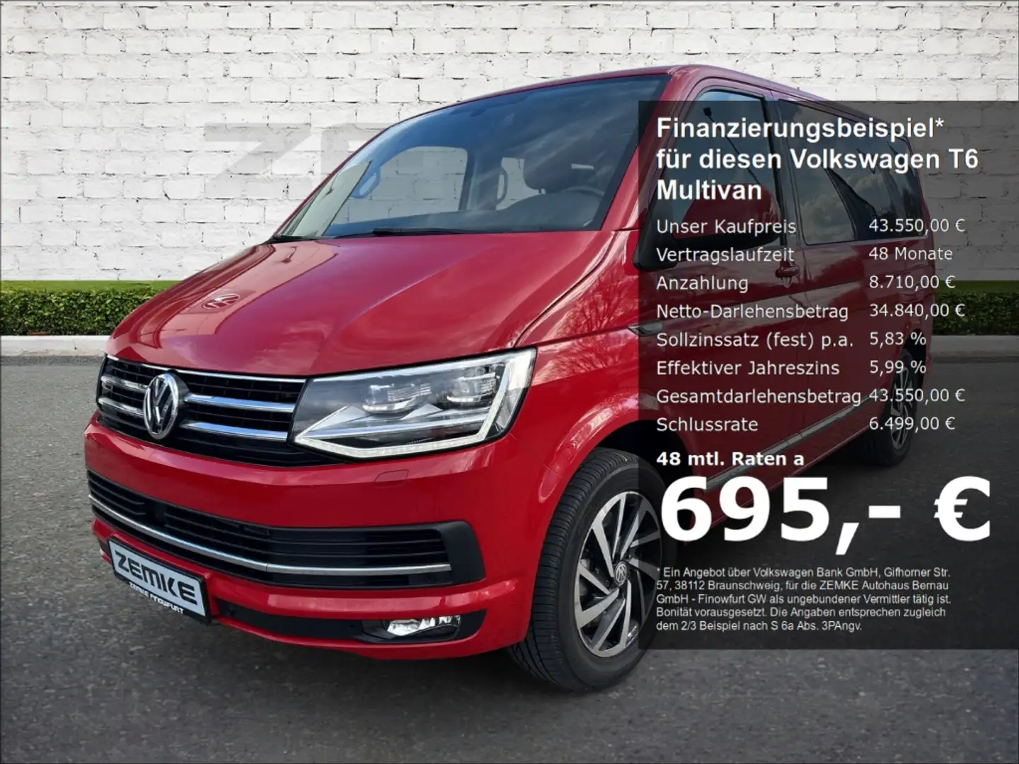 Volkswagen T6 Multivan 2.0 TDI DSG 4Motion Comfortline StandHZG AHK-abneh Rojo - 1