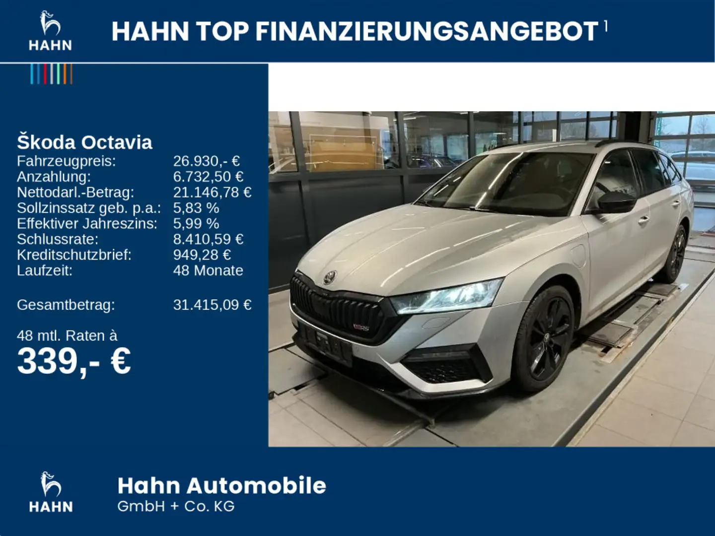 Skoda Octavia Combi 1.4TSI DSG iV RS Navi HUD ACC LED Silber - 2