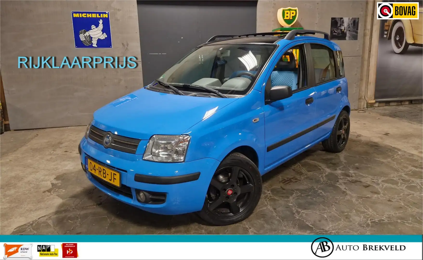Fiat Panda 1.2 Class 60PK | Rijklaarprijs | Schuif/pano-dak | Blau - 1