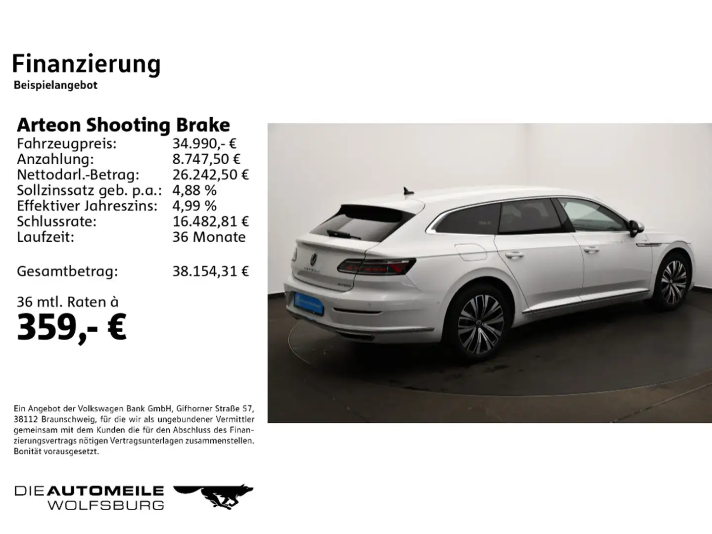 Volkswagen Arteon 1.4 TSI Hybrid DSG Eleganc Weiß - 2