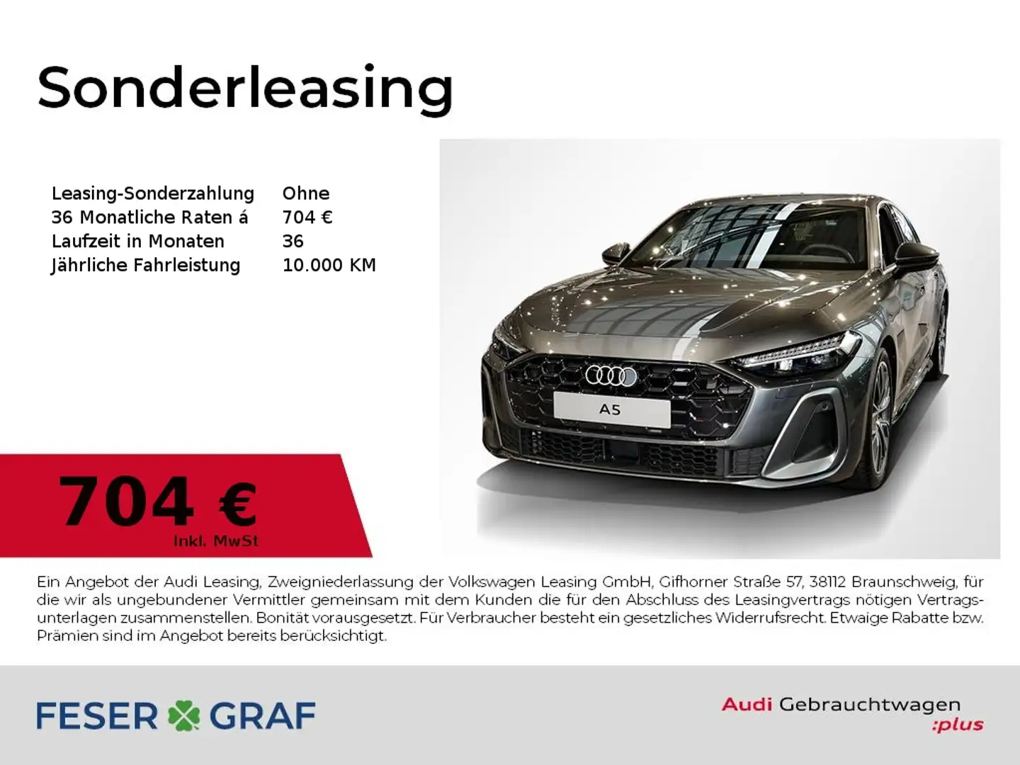 Audi A5 Lim TFSI 150 kW S tronic 2x S Line Navi,Leder Grau - 1