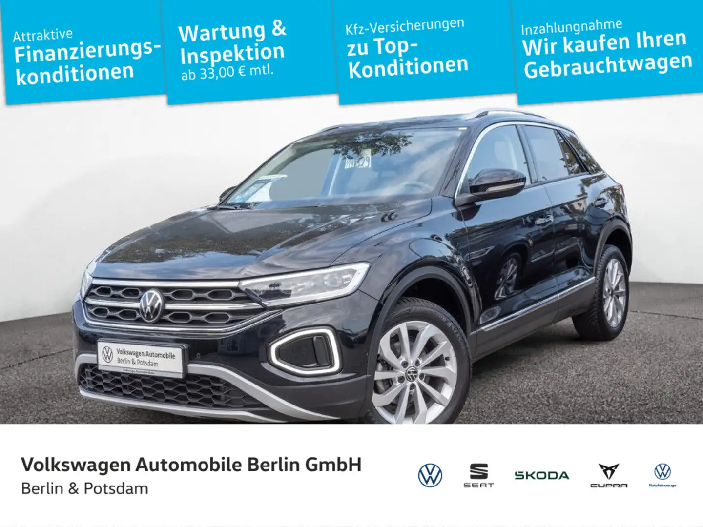 Volkswagen T-Roc 1.5 TSI DSG Style Navi AHK LED SHZ Telefon Noir - 1