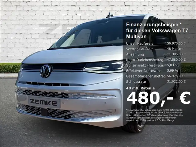 Volkswagen T7 Multivan 2.0 TDI DSG Life lang AHK klappbar Navi Digitales