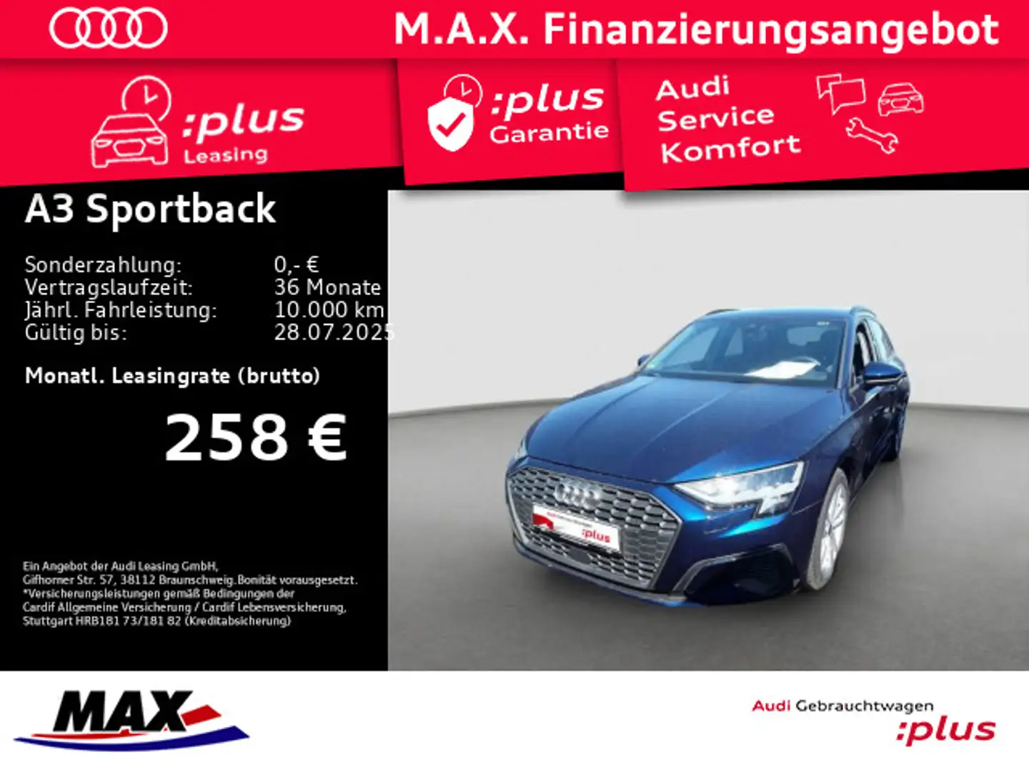 Audi A3 40 TFSI e S TRONIC LED+KAMERA+NAVI+ Blau - 1