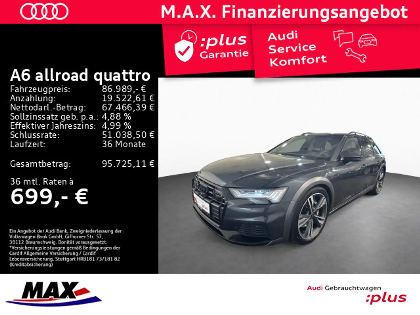Audi A6 allroad A6 allroad QUATT 55 TDI HD-MATRIX+AHK+PANO+LUFT+ Grau - 1