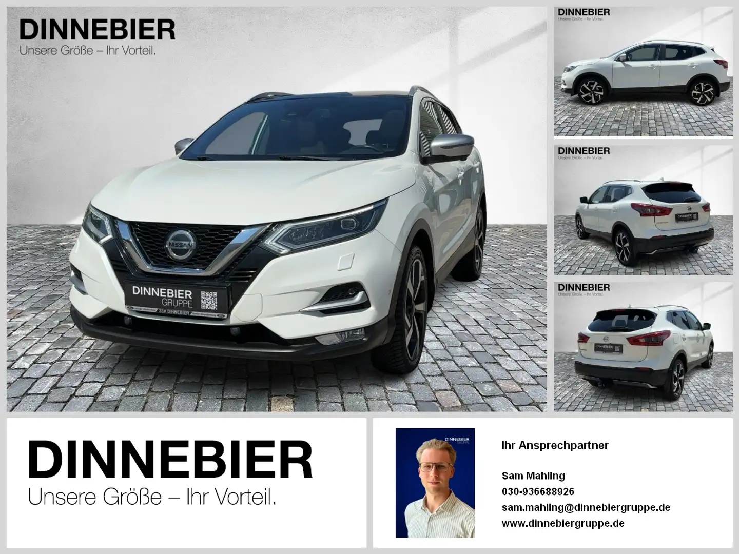 Nissan Qashqai Tekna+ +PANORAMA+LED+KAMERA360+ Blanc - 1