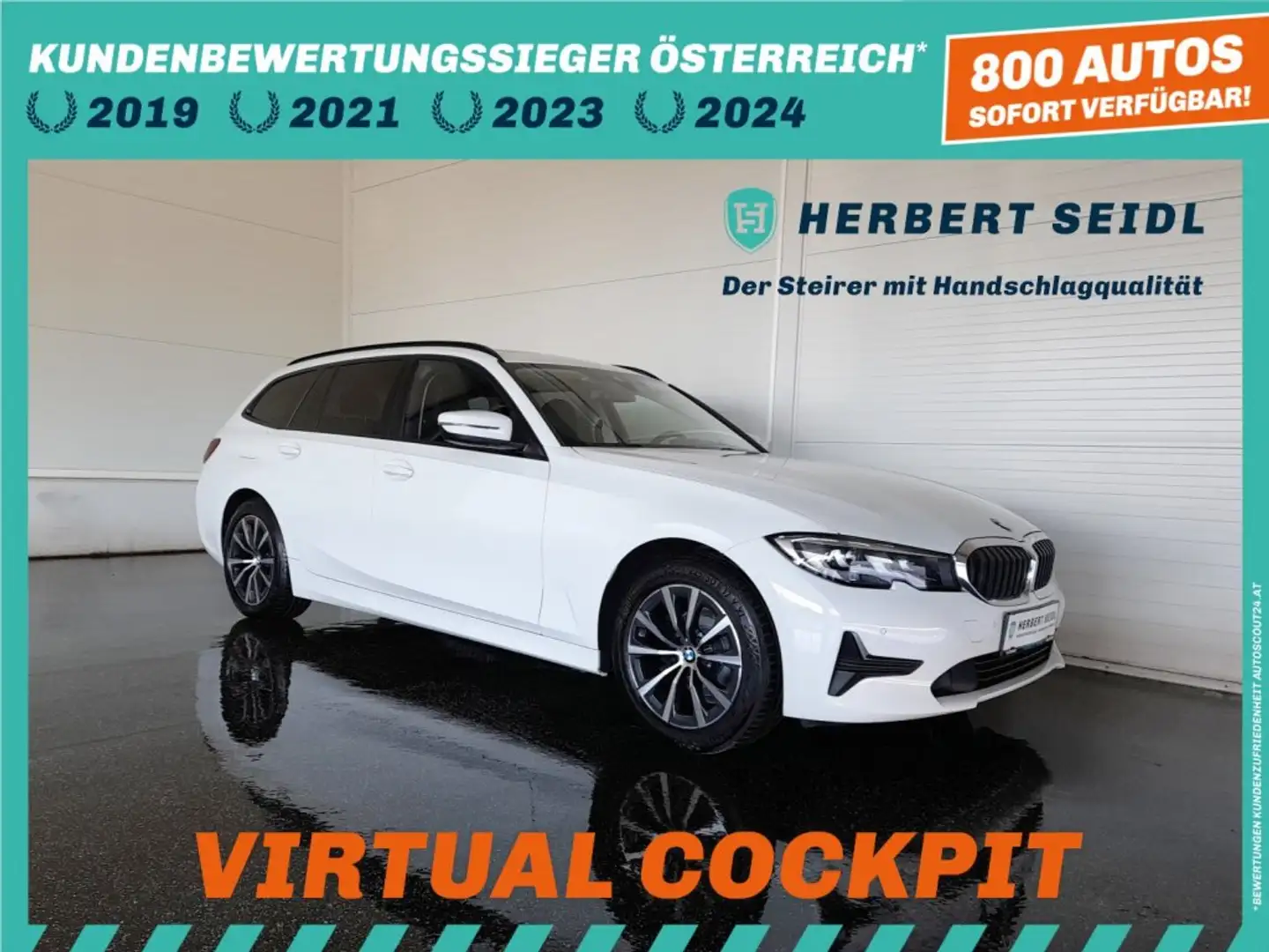 BMW 318 d Touring 2,0 *M-SPORT LEDERSITZE / SKY / VIRTUELL / NAVI / LIVE COCKPIT PLUS / TEMPOMAT / E-KLAPPE* Weiß - 1