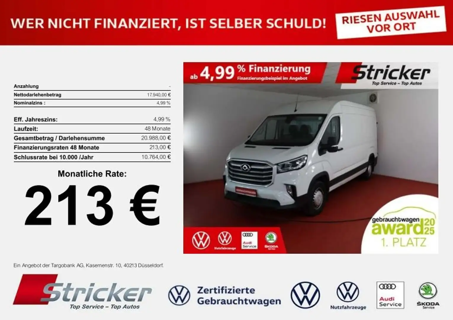 Maxus Deliver 9 2.0 Diesel 213,-ohne Anzahlung Blanc - 1