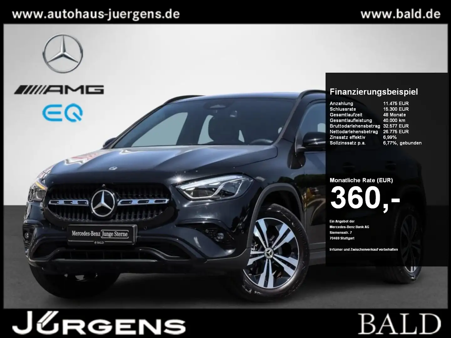 Mercedes-Benz GLA 200 Progressive/MLB/360/Night/Distr/18' Zwart - 1