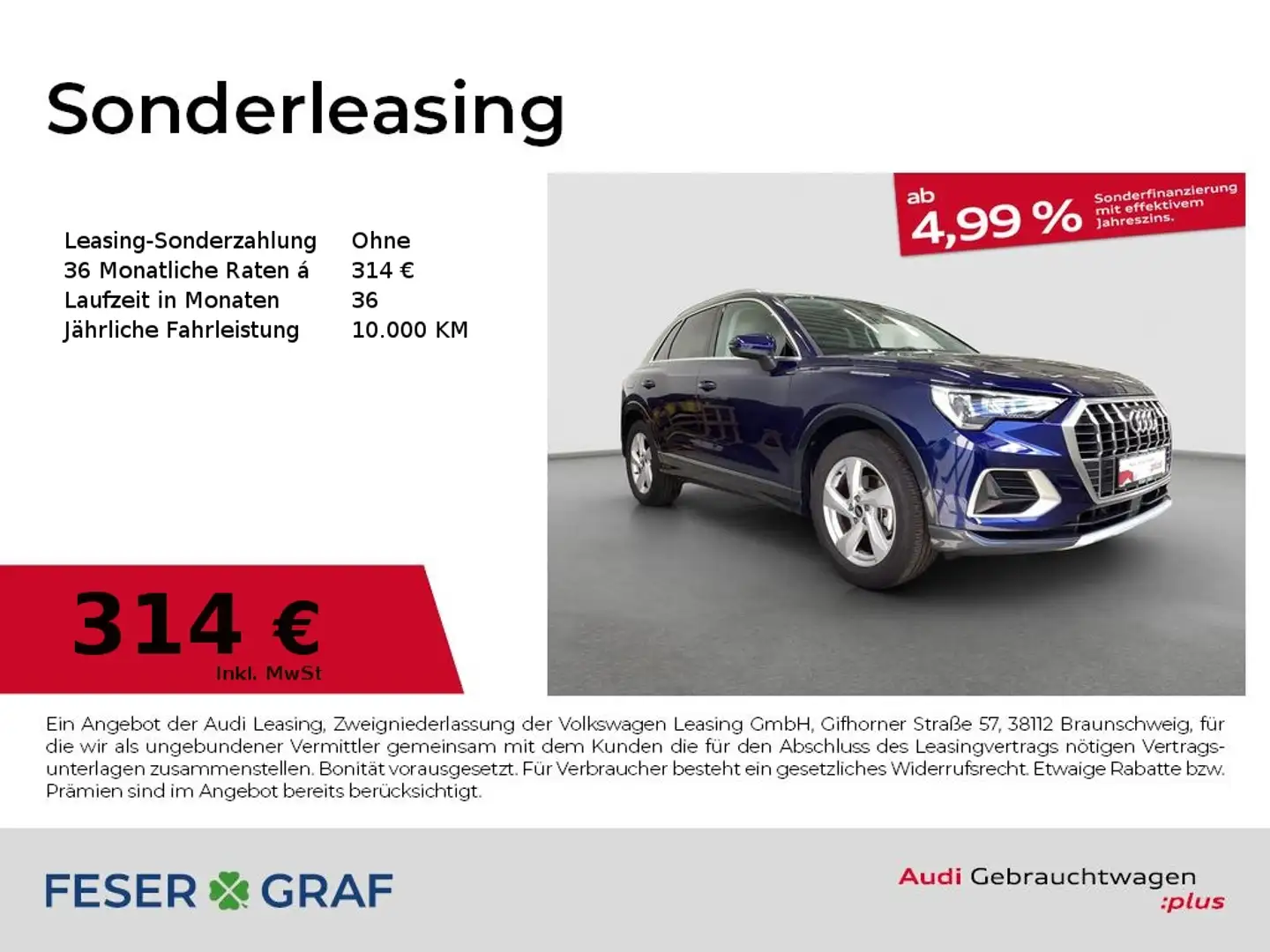Audi Q3 advanced 35 TFSI S tronic AHK Stdhz. Navi ACC Blau - 1
