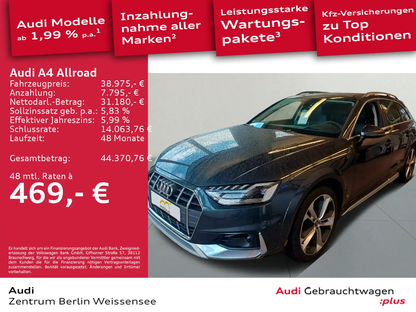 Audi A4 allroad A4 allroad 45 TFSI S-TRO*QUA*VC*PANO*B&O*RFK*APP Grau - 1
