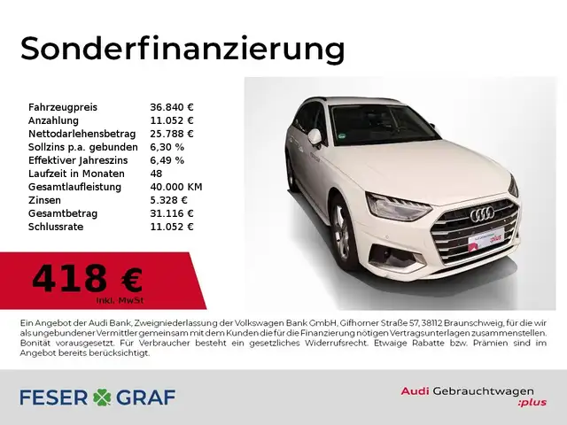 2025 Audi A4 in White for sale