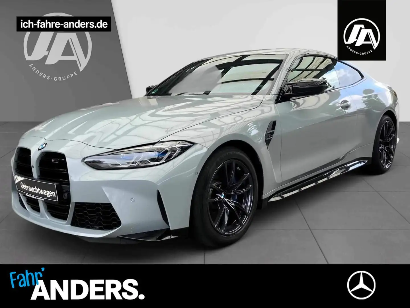 BMW M4 Competition ACC+H&K+SHD+LASER+360°+LIVE+NAVI Gris - 1