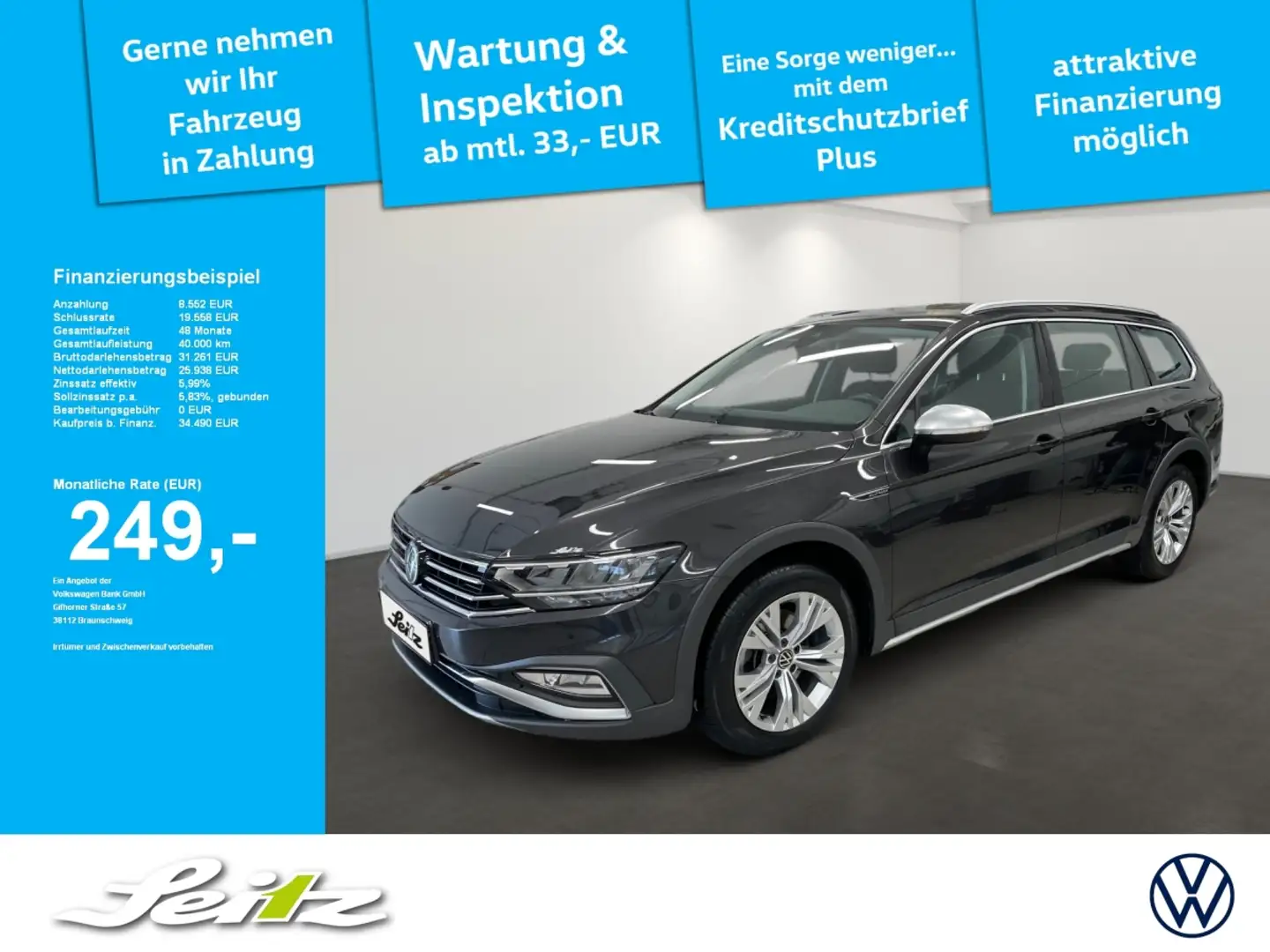 Volkswagen Passat Alltrack Passat Variant 2.0 TDI 4M Alltrack *AHK*KAMERA*NAV Gris - 1