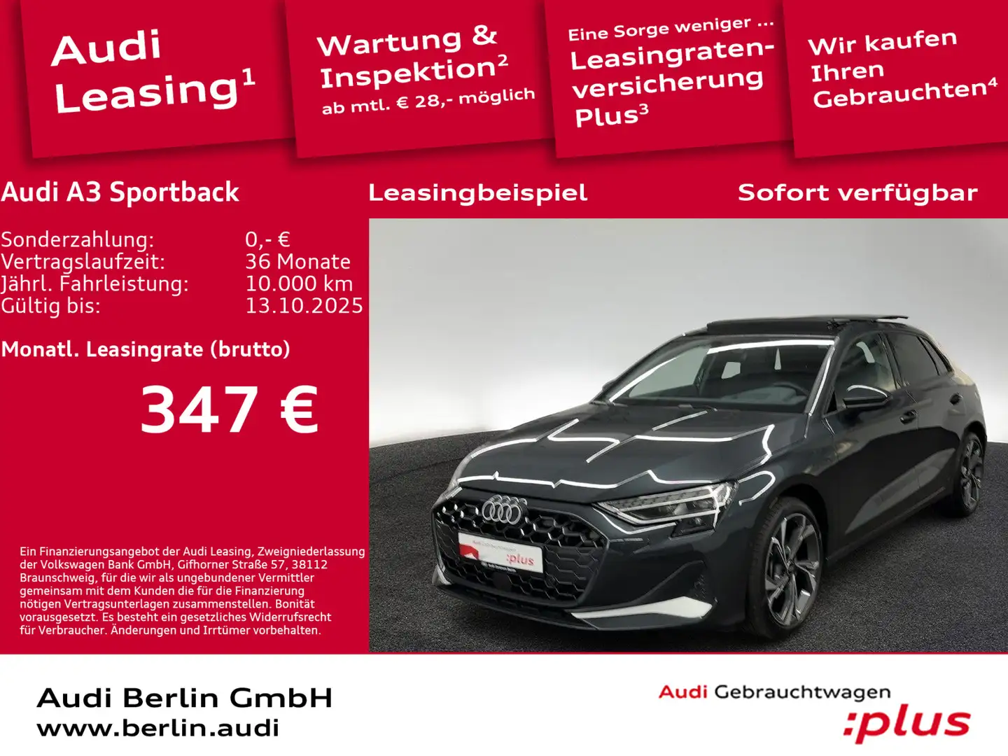 Audi A3 Advanced 30 TFSI S tr. AHK LED RFK Grau - 1
