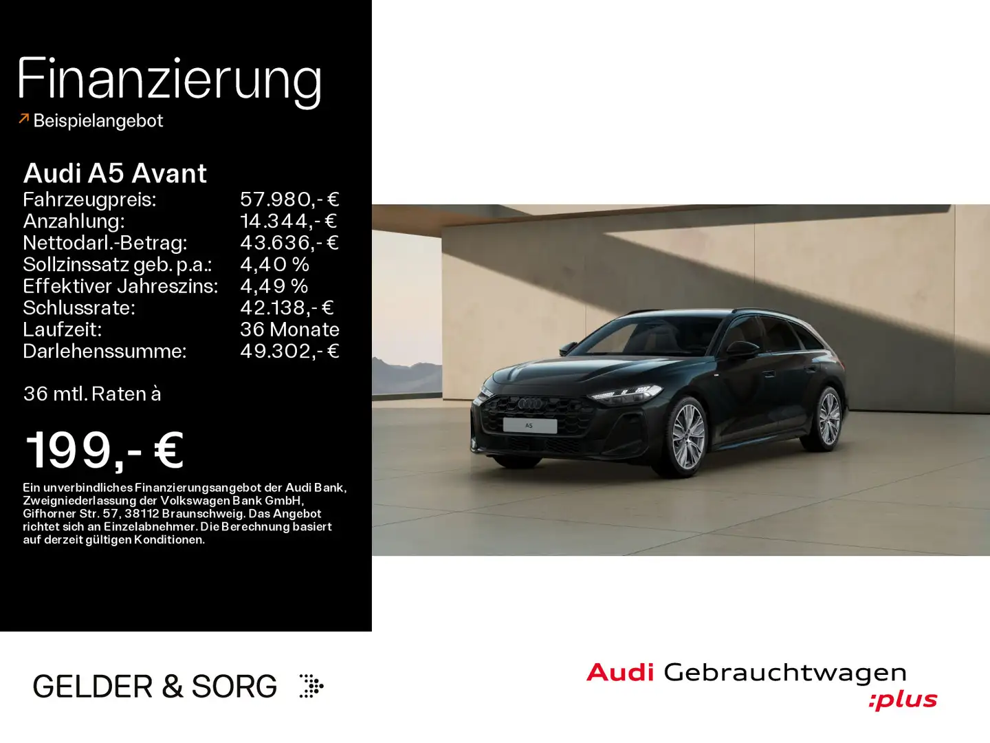 Audi A5 TDI quattro S line Matrix*360°B&O*HuD Schwarz - 1