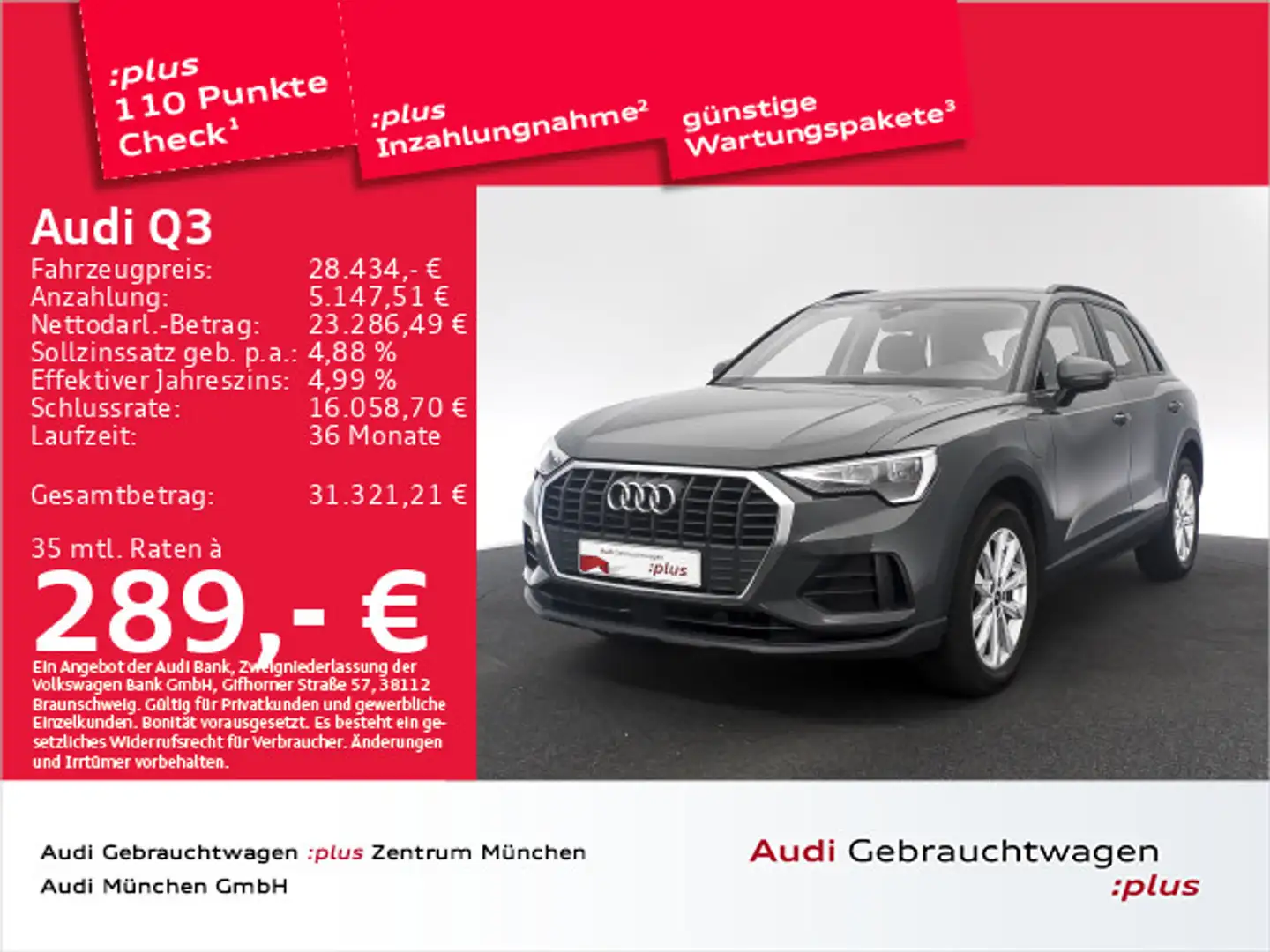 Audi Q3 45 TFSI e S tronic Navi+/PDC+ Grijs - 1