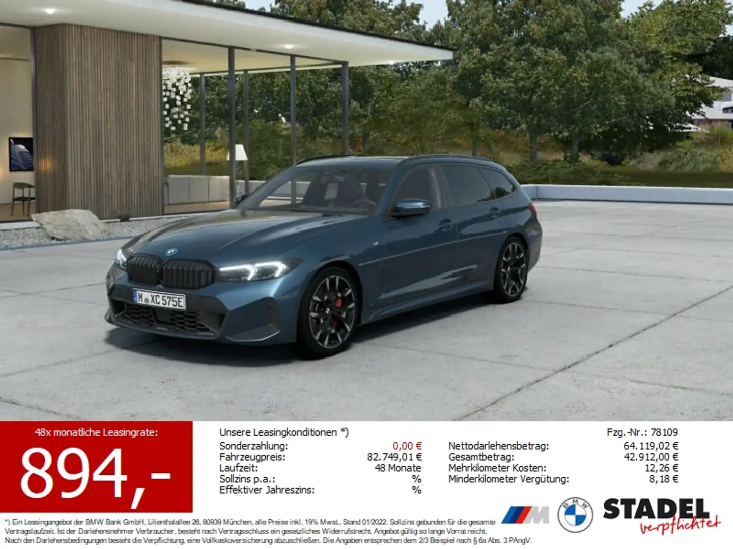 BMW 330 e xDrive Touring M Sportpaket Blau - 1