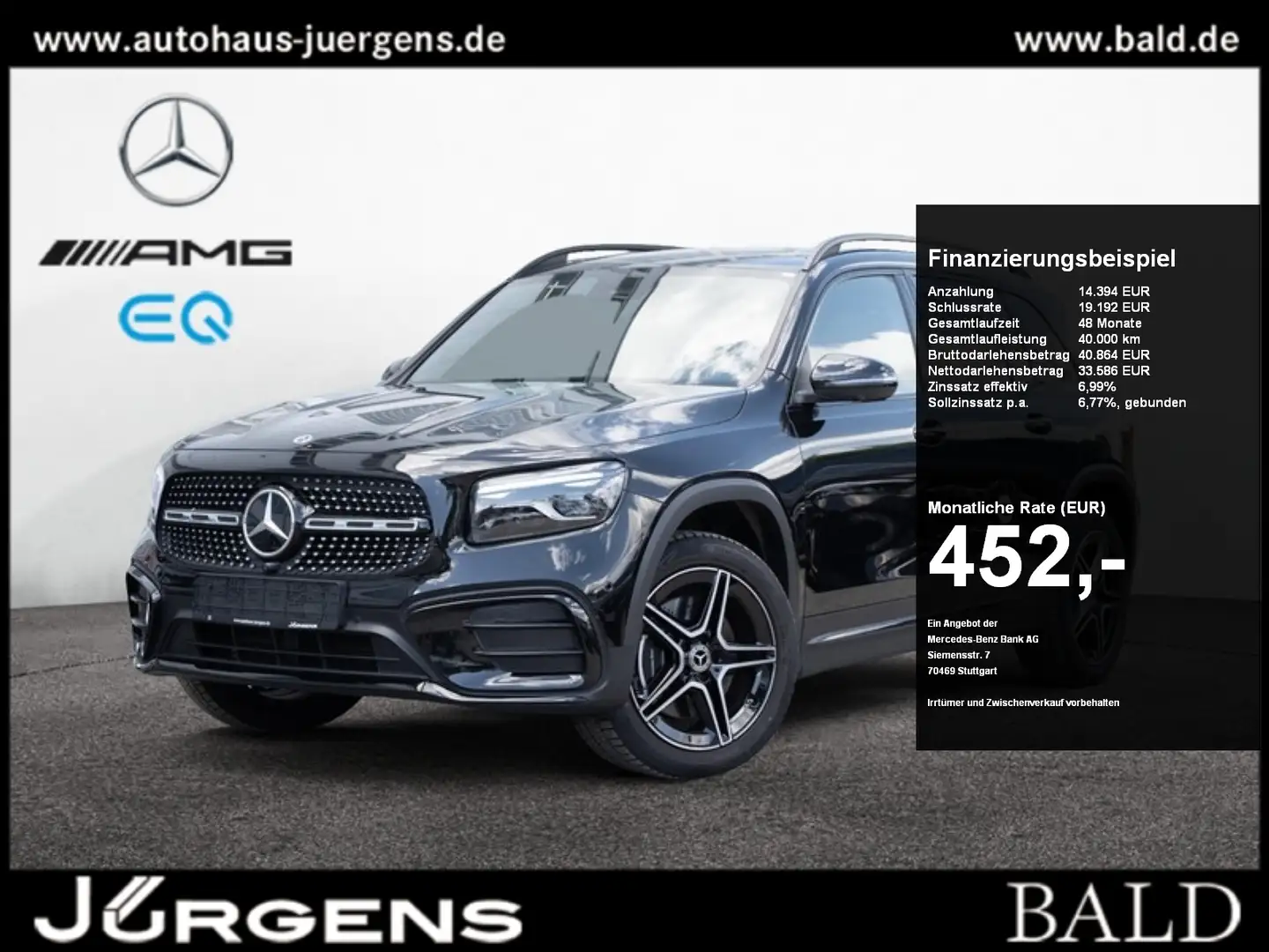 Mercedes-Benz GLB 220 4M AMG-Sport/MLB/360/Pano/AHK/Night/19' Negru - 1