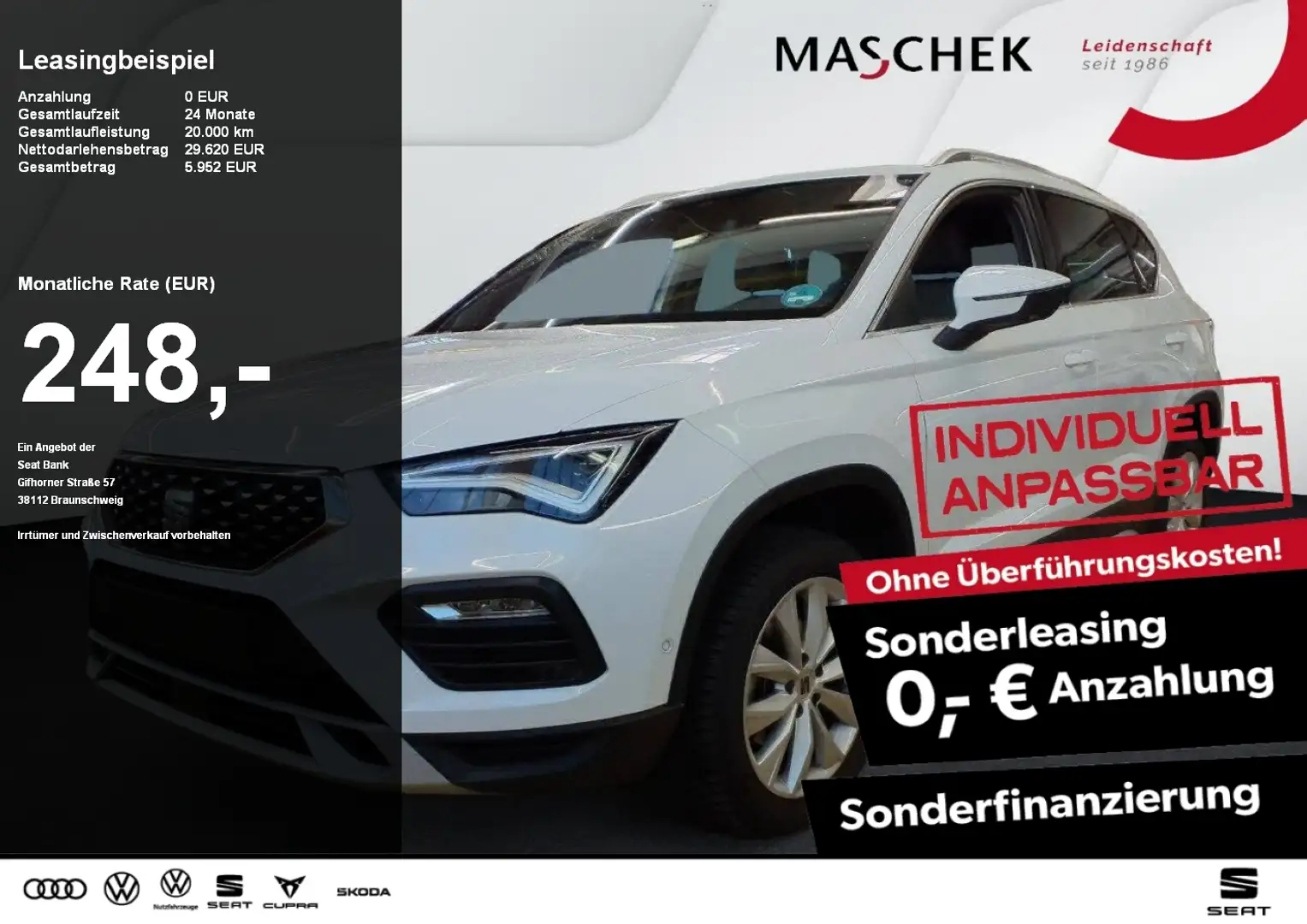 SEAT Ateca X-Perience 1.5 TSI DSG Navi RearView ACC Sitzh. AC Weiß - 1