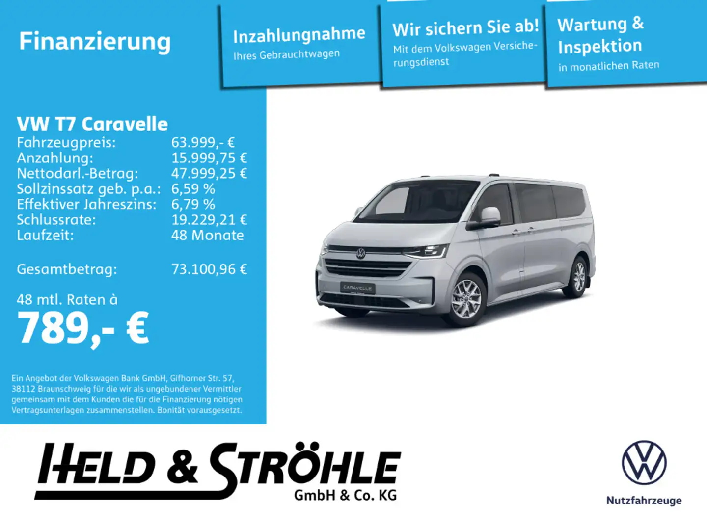 Volkswagen T7 Caravelle Style 2.0TDI LR 8S ACC NAVI 5J.GAR. Grigio - 1