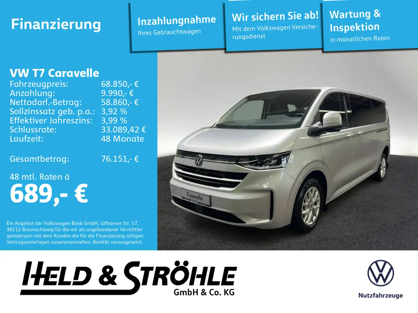 Volkswagen T7 Caravelle Style LR 2.0TDI 8S ACC NAVI 5J.GAR. Gris - 1