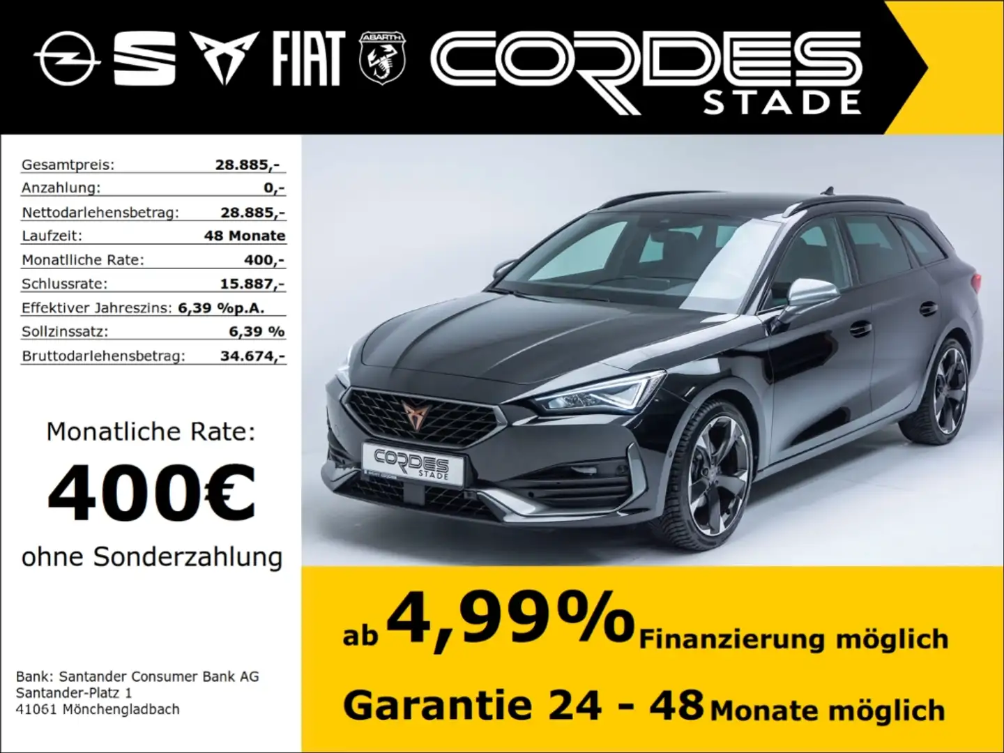 CUPRA Leon Sportstourer  1.5 eTSI  Automatik Allwetter Kamera Zwart - 1