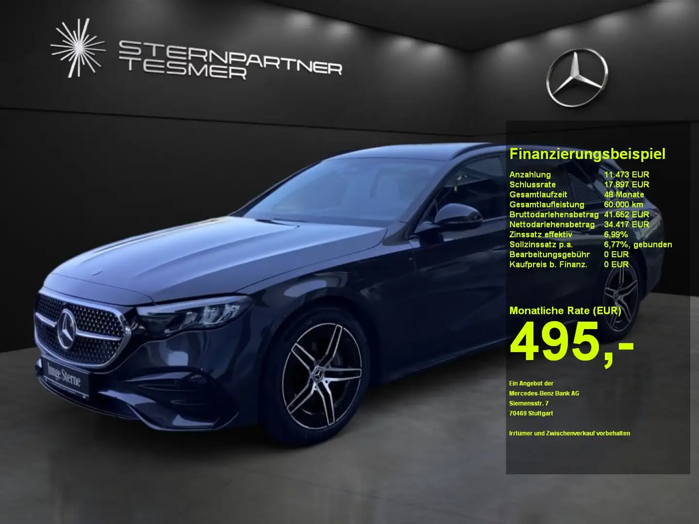 Mercedes-Benz E 220 d T AMG Night AHK RFK LED 360°ACC Mbux Grau - 1