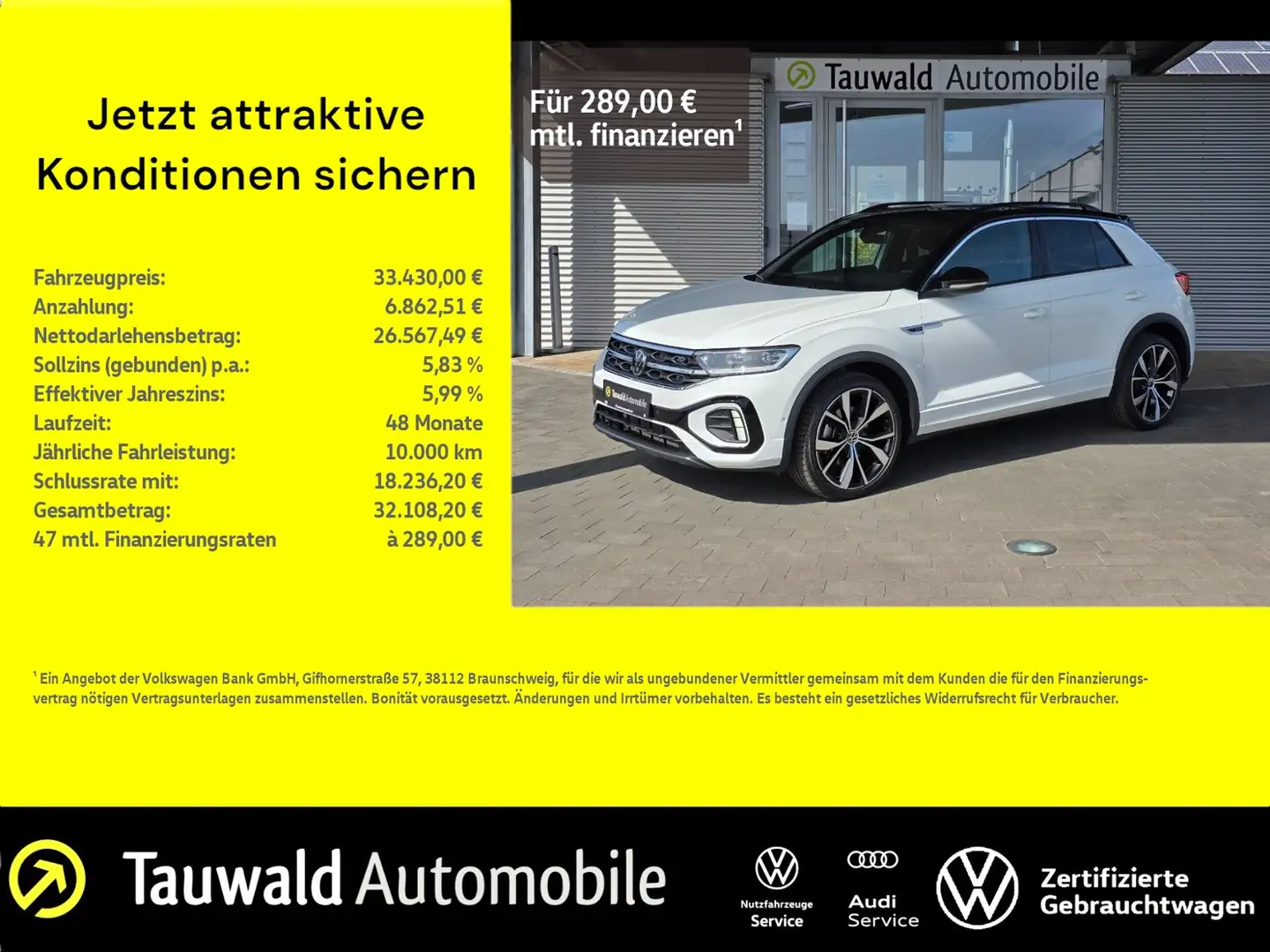 Volkswagen T-Roc 2.0 TDI DSG R-Line PANO/19"/AHK/RFK/AG5J Bianco - 1