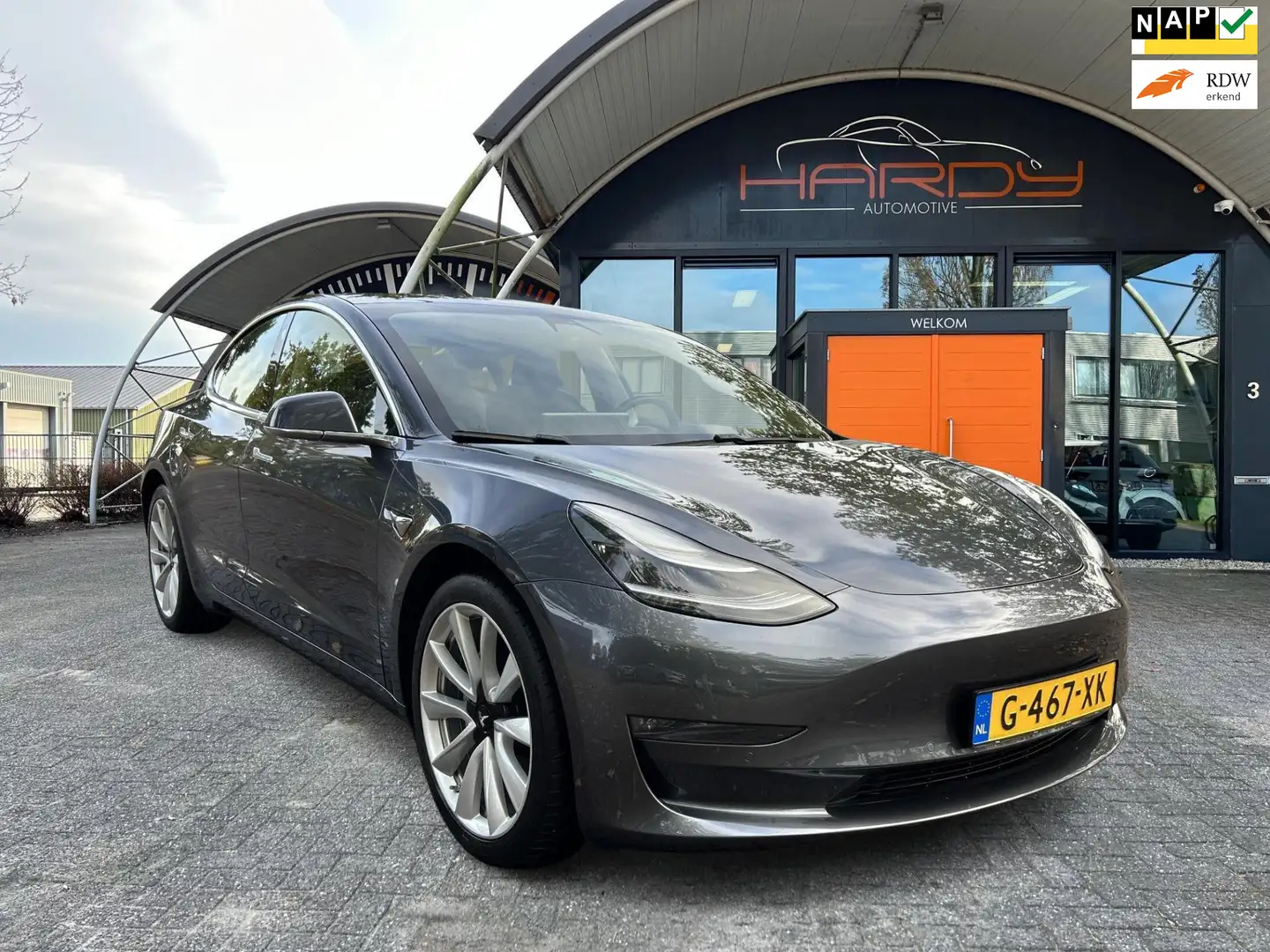 Tesla Model 3 Long Range AWD 75 kWh 88% SOH Trekhaak (fiets) Rij Gris - 1