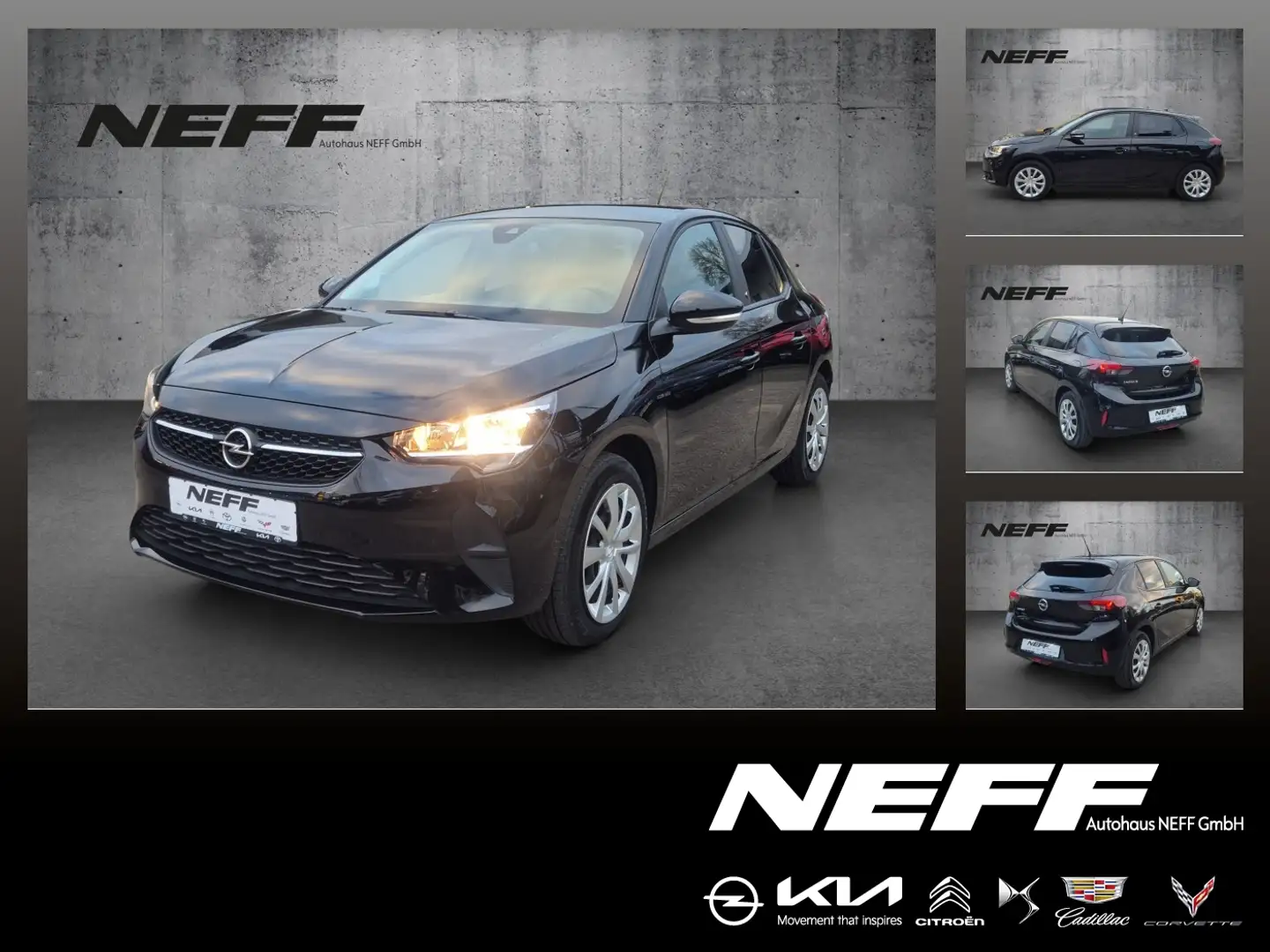 Opel Corsa F e Edition KlimaA+W-Pumpe+AUT+SpurH Schwarz - 1