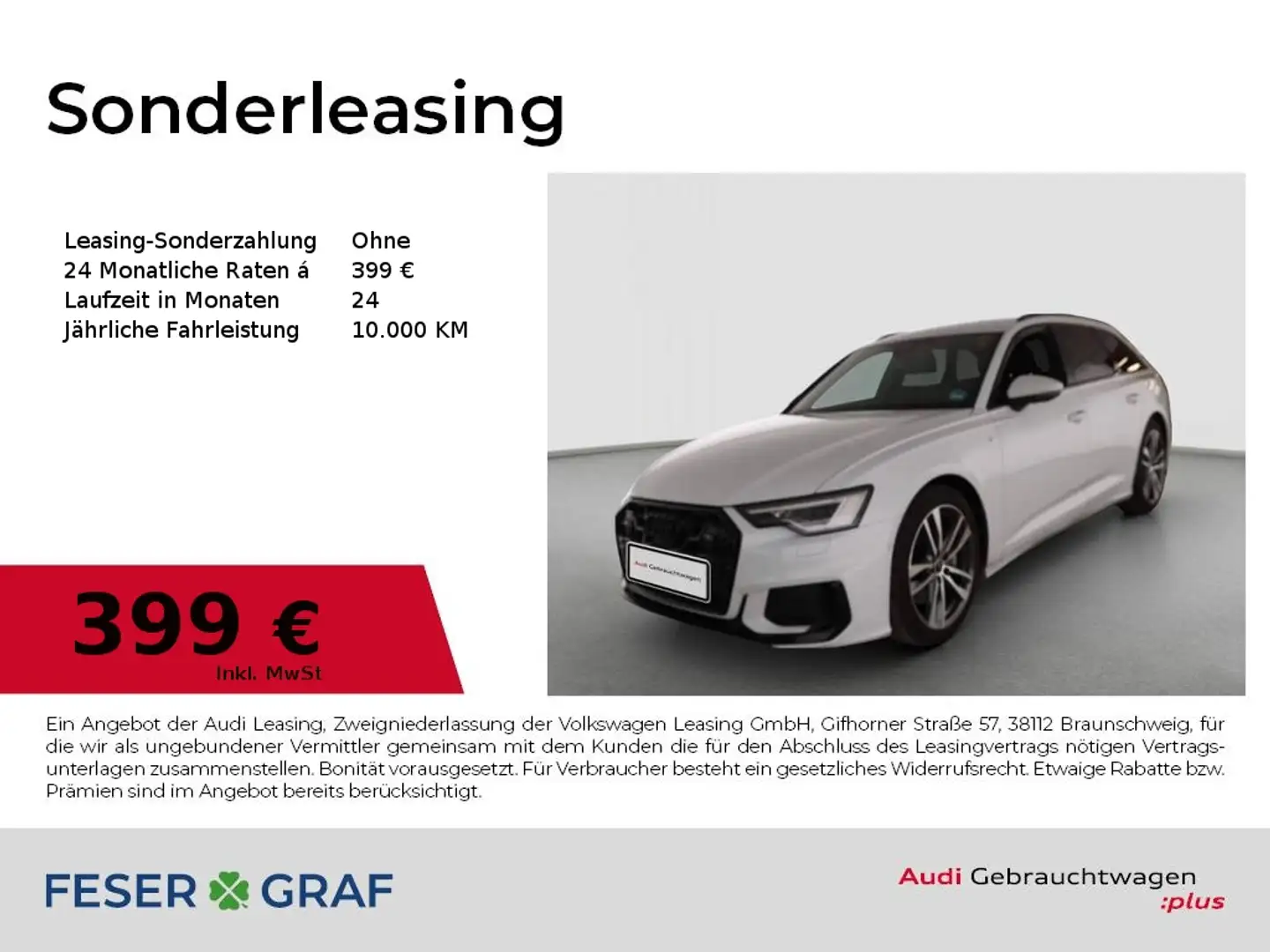 Audi A6 Avant 45 TFSI 2x S line ACC Matrix Navi 360° Weiß - 1