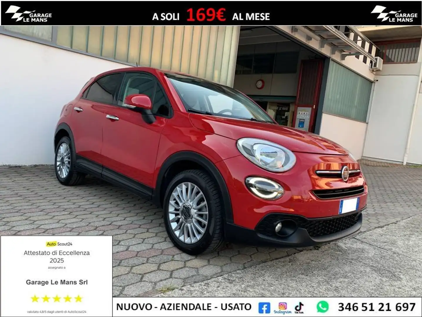 Fiat 500X 1.3 MJT CONNECT NEOPATENTATO UNIPROPR. Rosso - 1