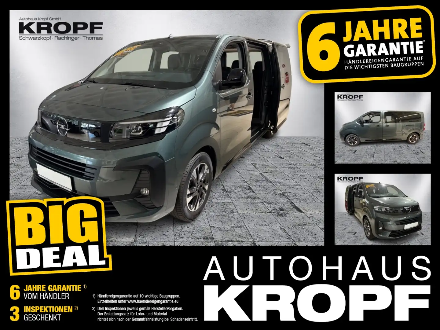 Opel Zafira Life 2.0 D (L2) ACC+AHK+Navi+Pano+SD Grün - 1