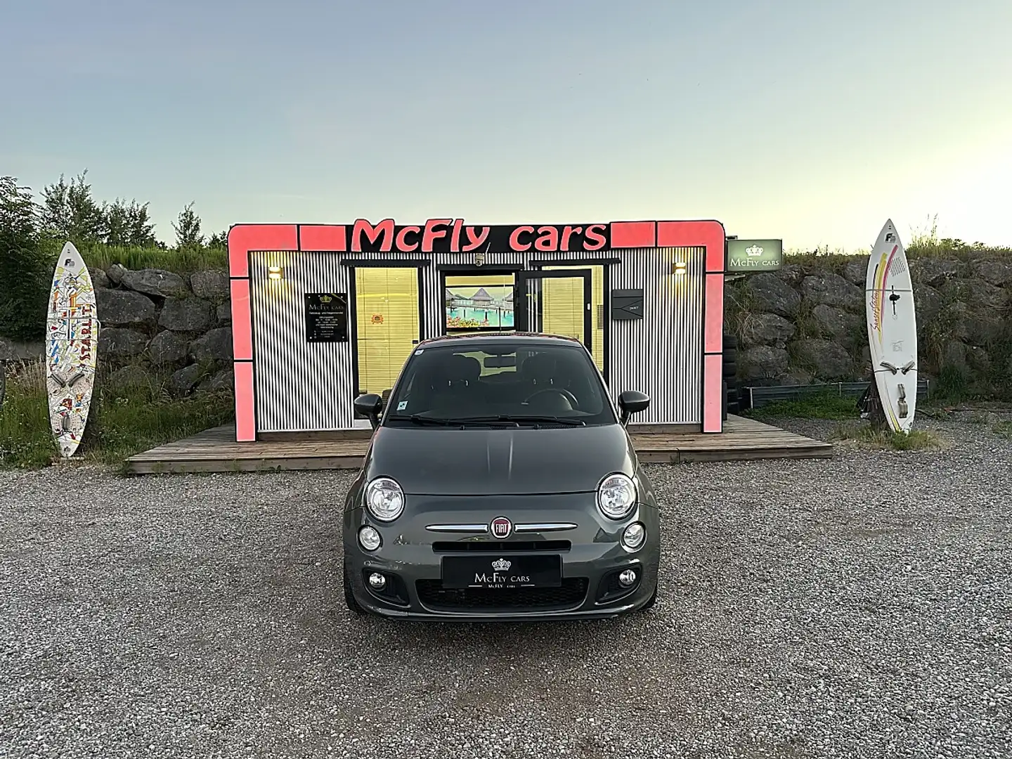 Fiat 500 S - AUT GETR. - SCHIEBEDACH - GLASDACH - DiGiTA... Grau - 1
