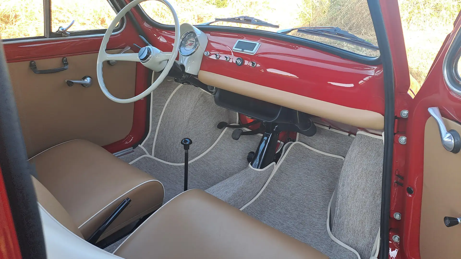 Fiat 500 F Motor verstaerkt 600cc+Syncrogetr. RESTAURIERT Rouge - 2