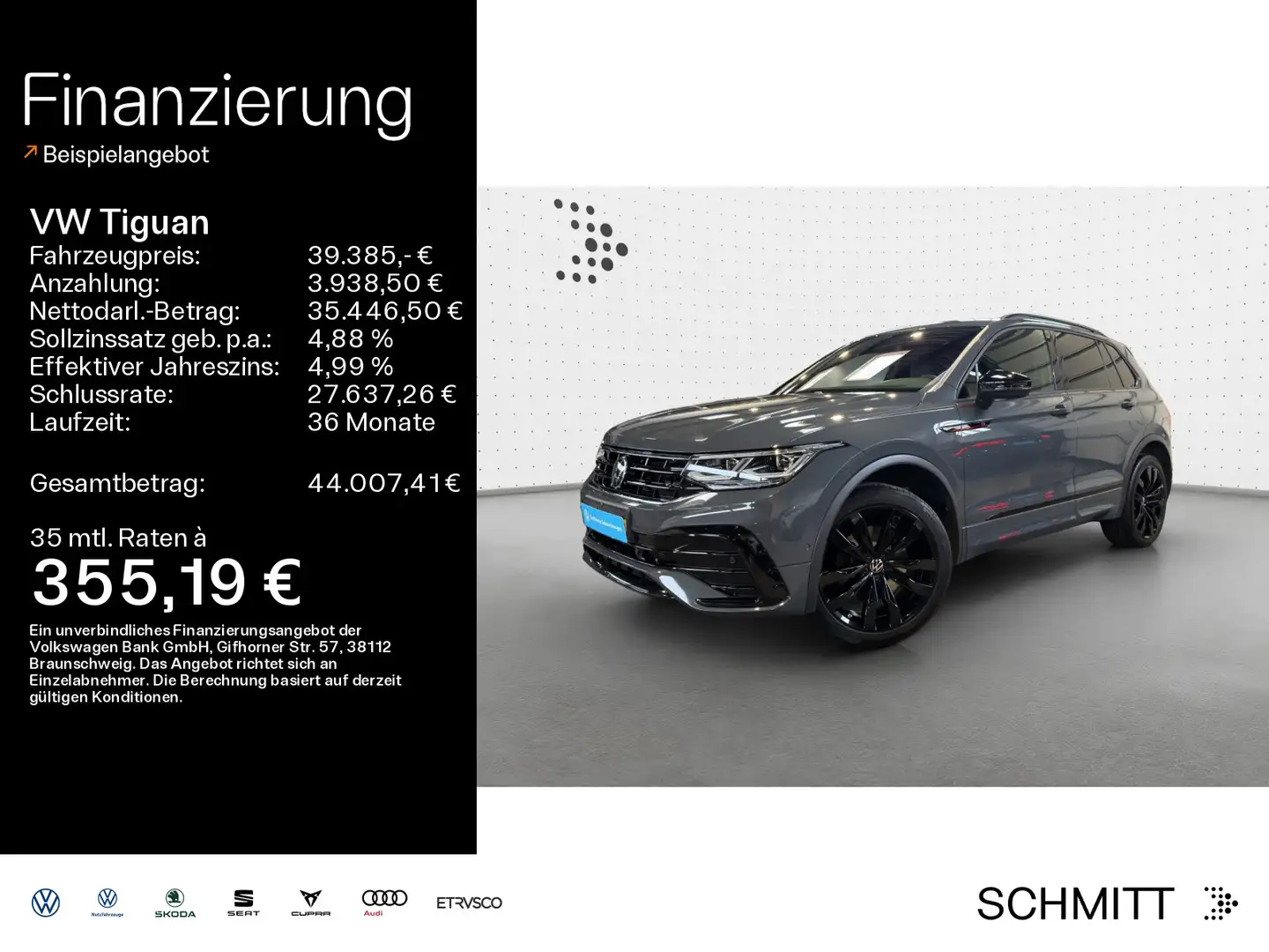 Volkswagen Tiguan 2,0 TDI 4M R-Line AHK+Pano+Matrix+HUD+Kam Grau - 1