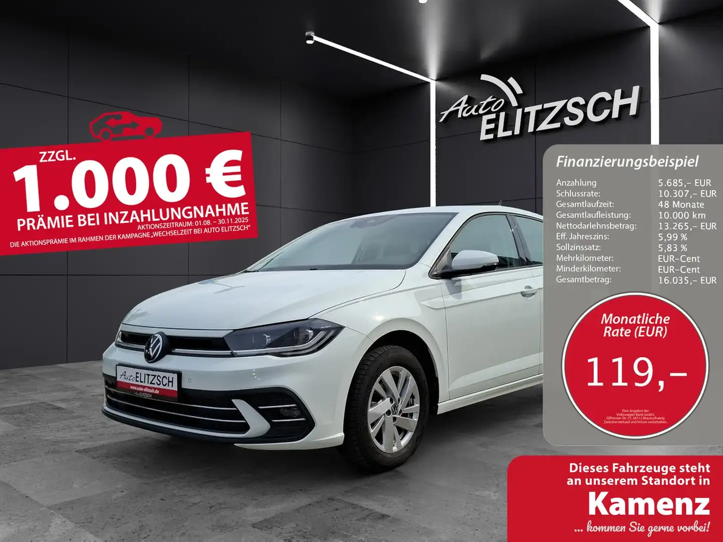 Volkswagen Polo TSI Style Matrix Navi AID ACC PDC SH LM Weiß - 1