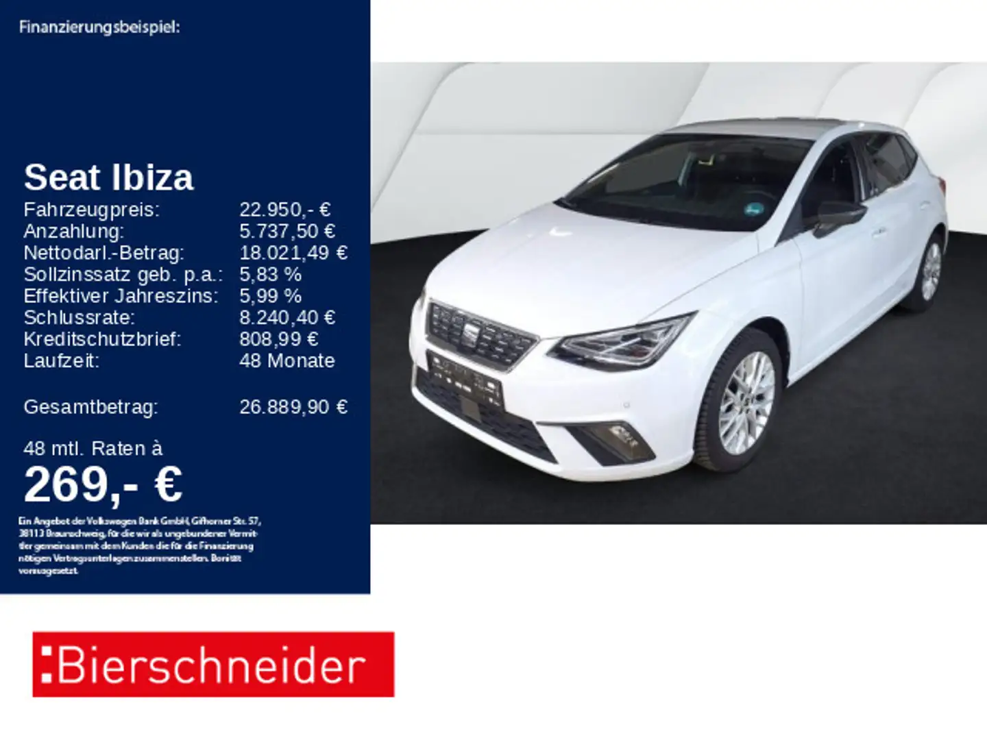 SEAT Ibiza 1.0 TSI DSG Xcellence ACC LED NAVI SHZ CAM Weiß - 1
