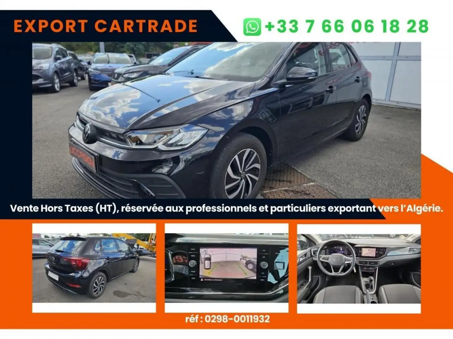 Volkswagen Polo Life Plus 1.0 TSI 95cv Prix affiché HORS TAXES special export DEPUIS LA FRANCE Schwarz - 1