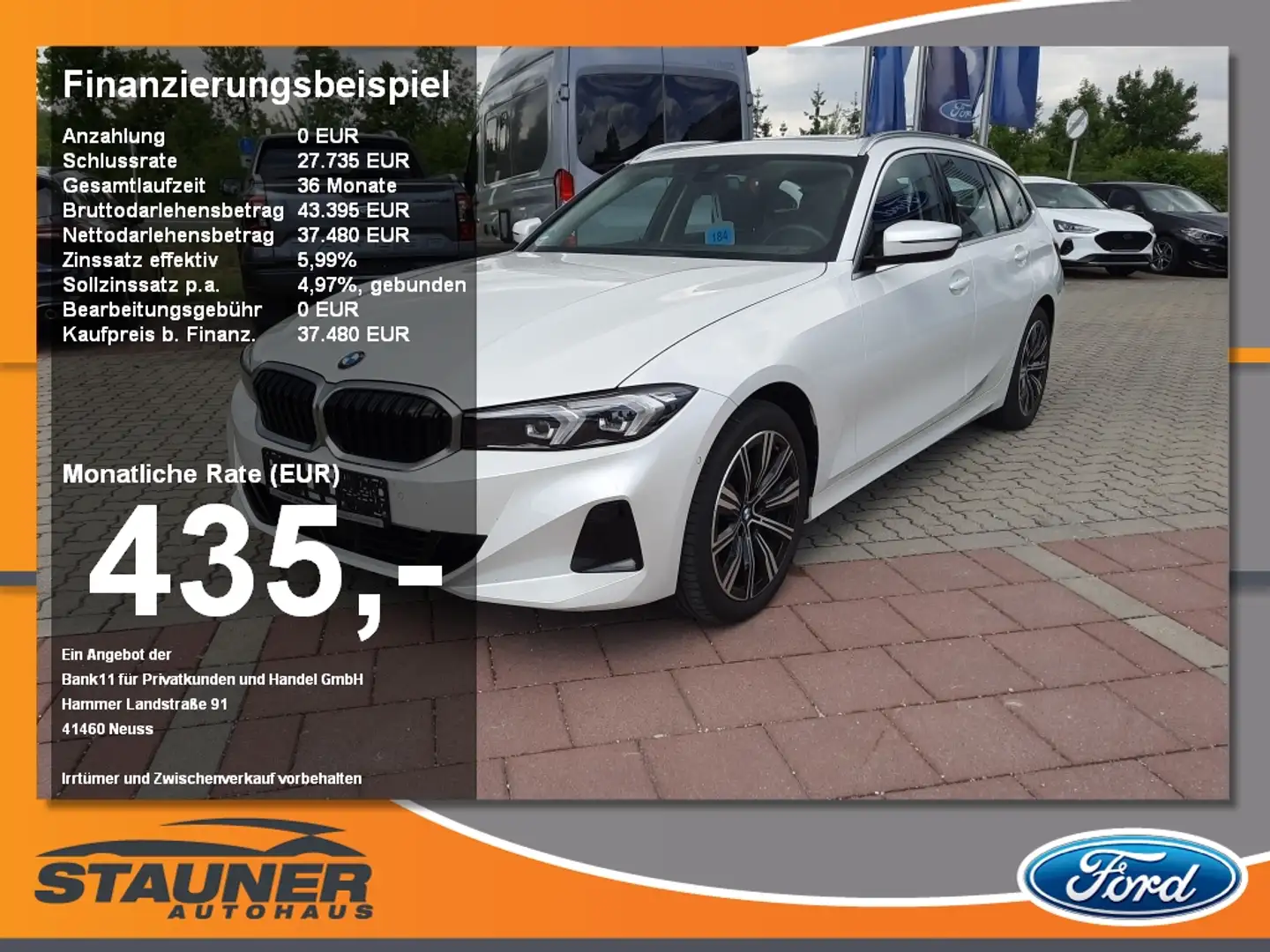 BMW 320 d Touring xDrive Pano Dach Kamera LED Navi Bílá - 1