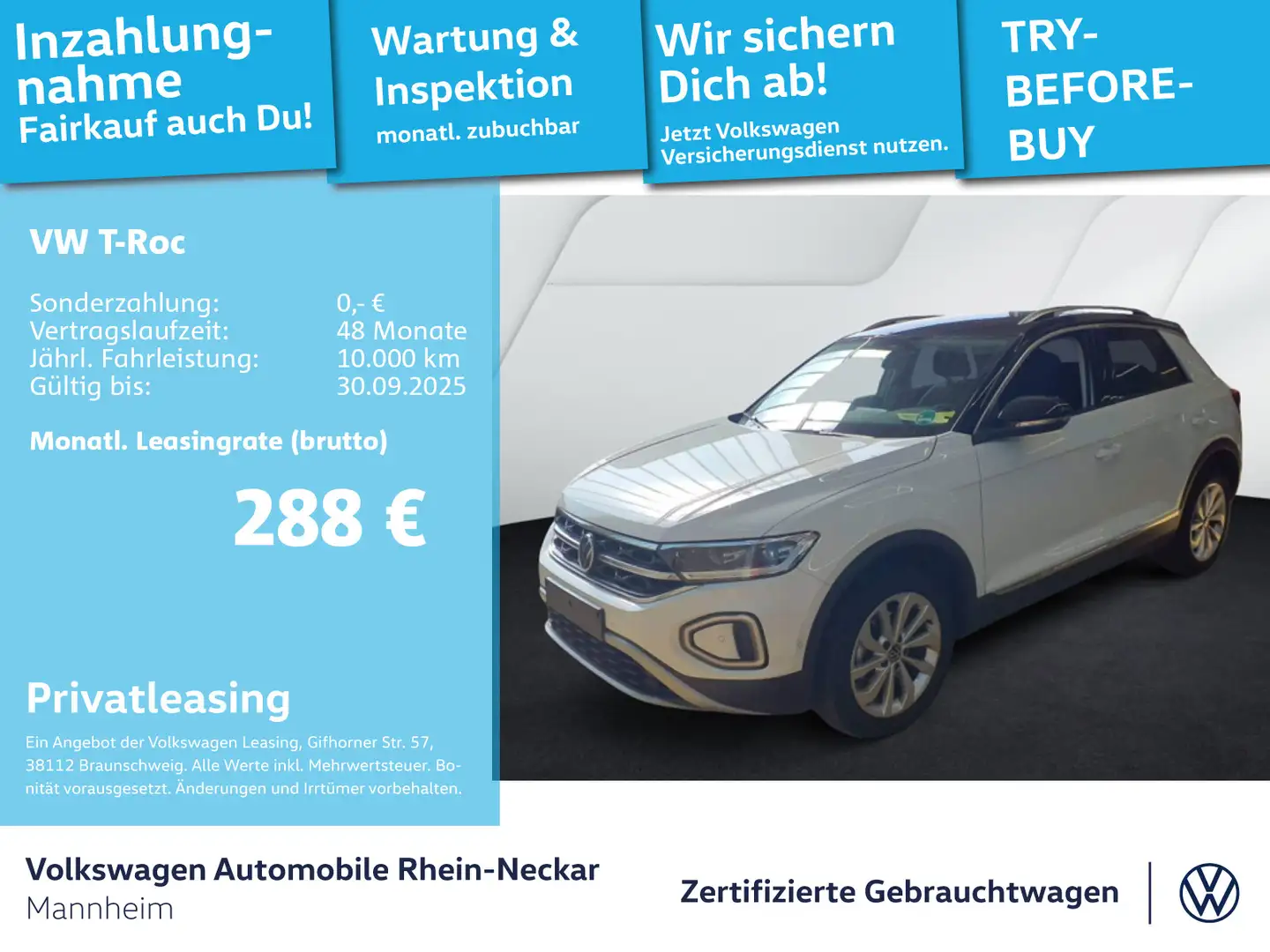 Volkswagen T-Roc 1.5 TSI Style DSG Navi AHK LED uvm White - 1