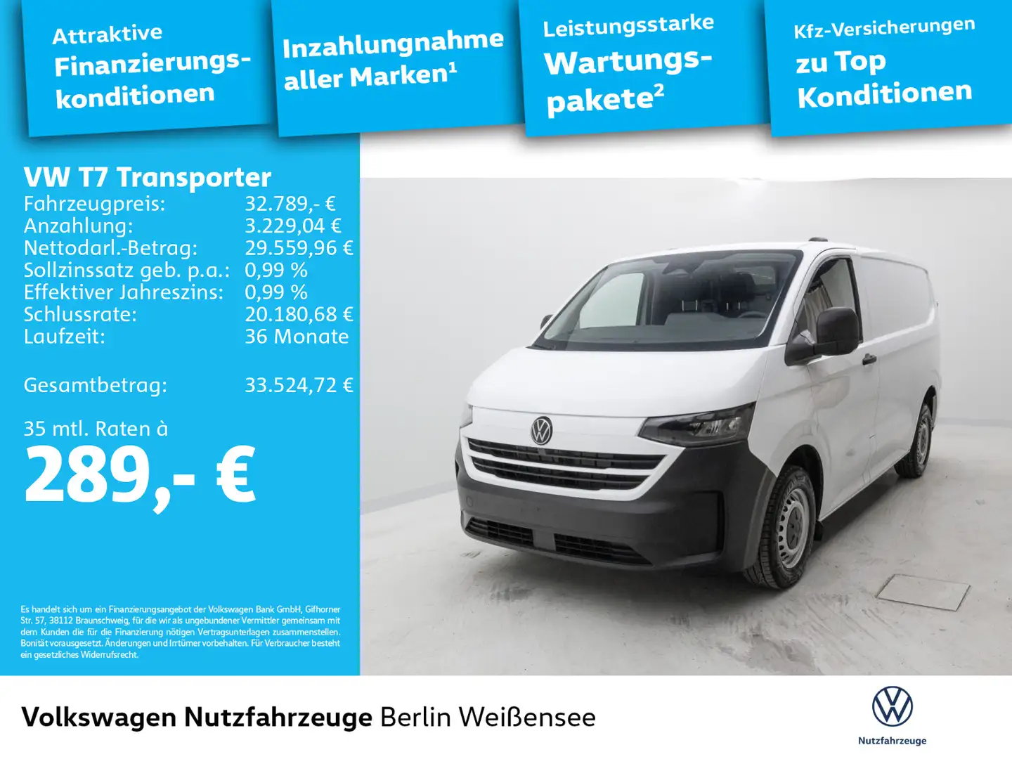 Volkswagen T7 Transporter Kasten 2,0 TDI KR L1H1 Weiß - 2