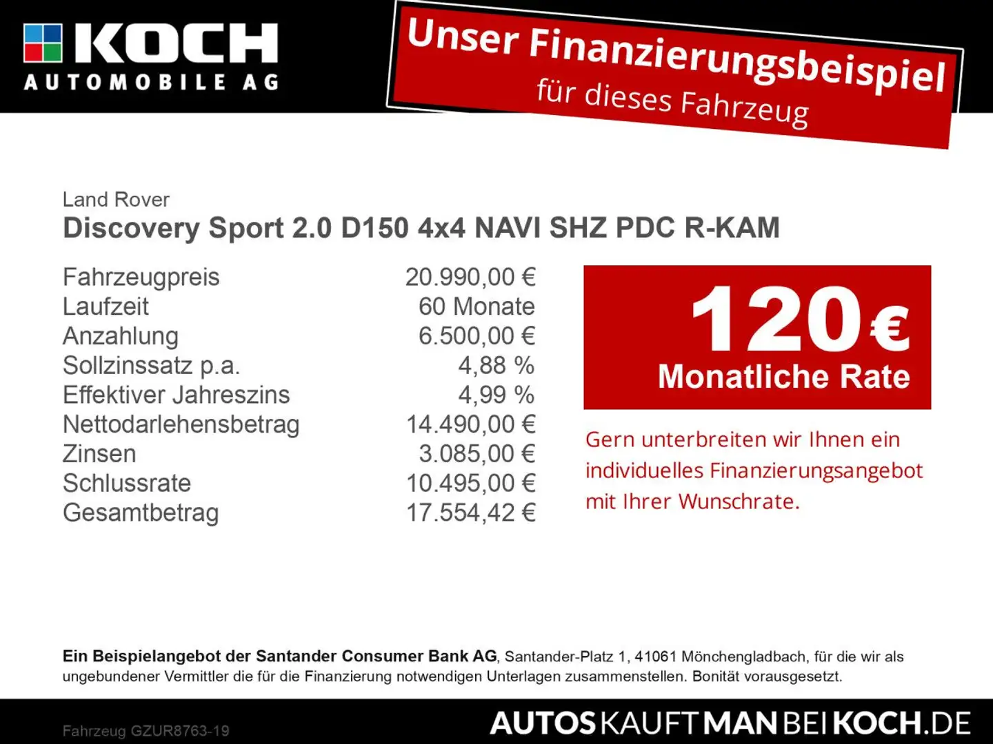Land Rover Discovery Sport 2.0 D150 4x4 NAVI SHZ PDC R-KAM Weiß - 2