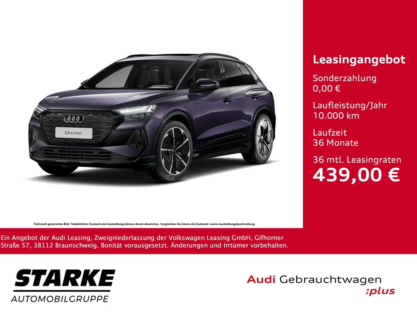 Audi Q4 e-tron 40 S line Violett - 1