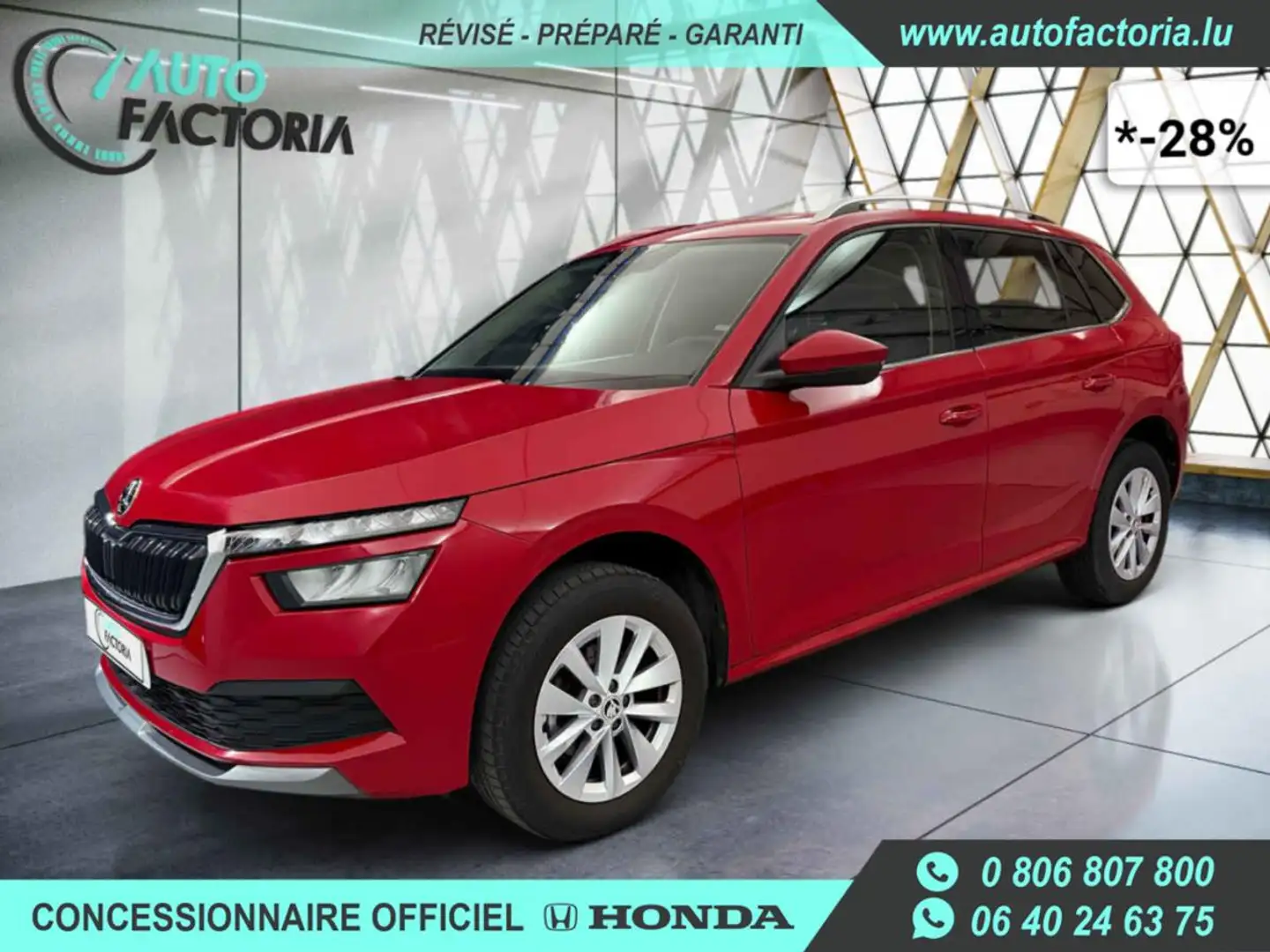 Skoda Kamiq -28% 1.0 TSI 110cv BVA+MIRRORLINK+CAM+LED+Opts Rouge - 1