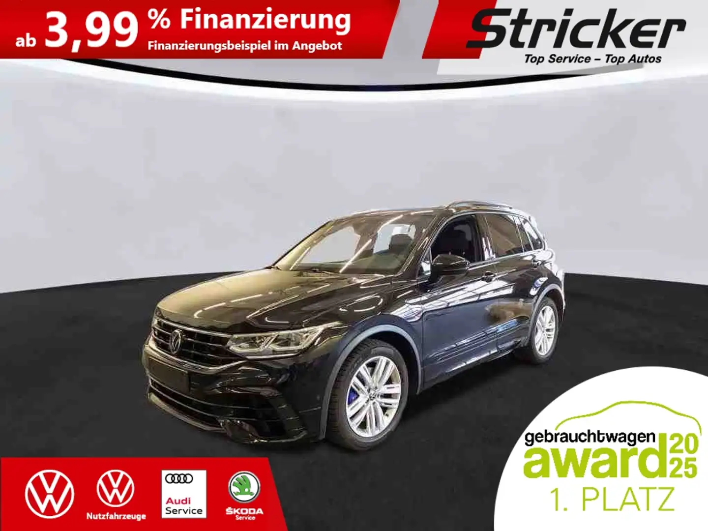 Volkswagen Tiguan R Black Style 2.0TSI 359,-ohne Anzahlung AHK Lede Schwarz - 2