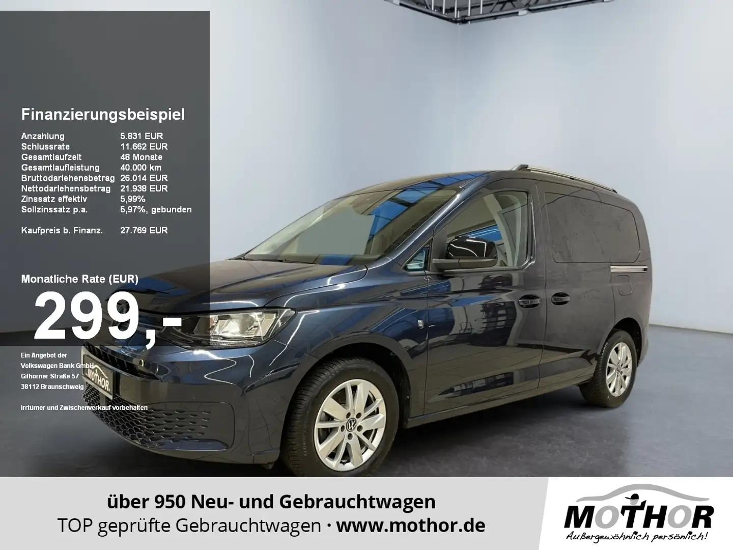 Volkswagen Caddy Life 1.5 TSI Heckflügeltür Sitzheizung Blau - 1