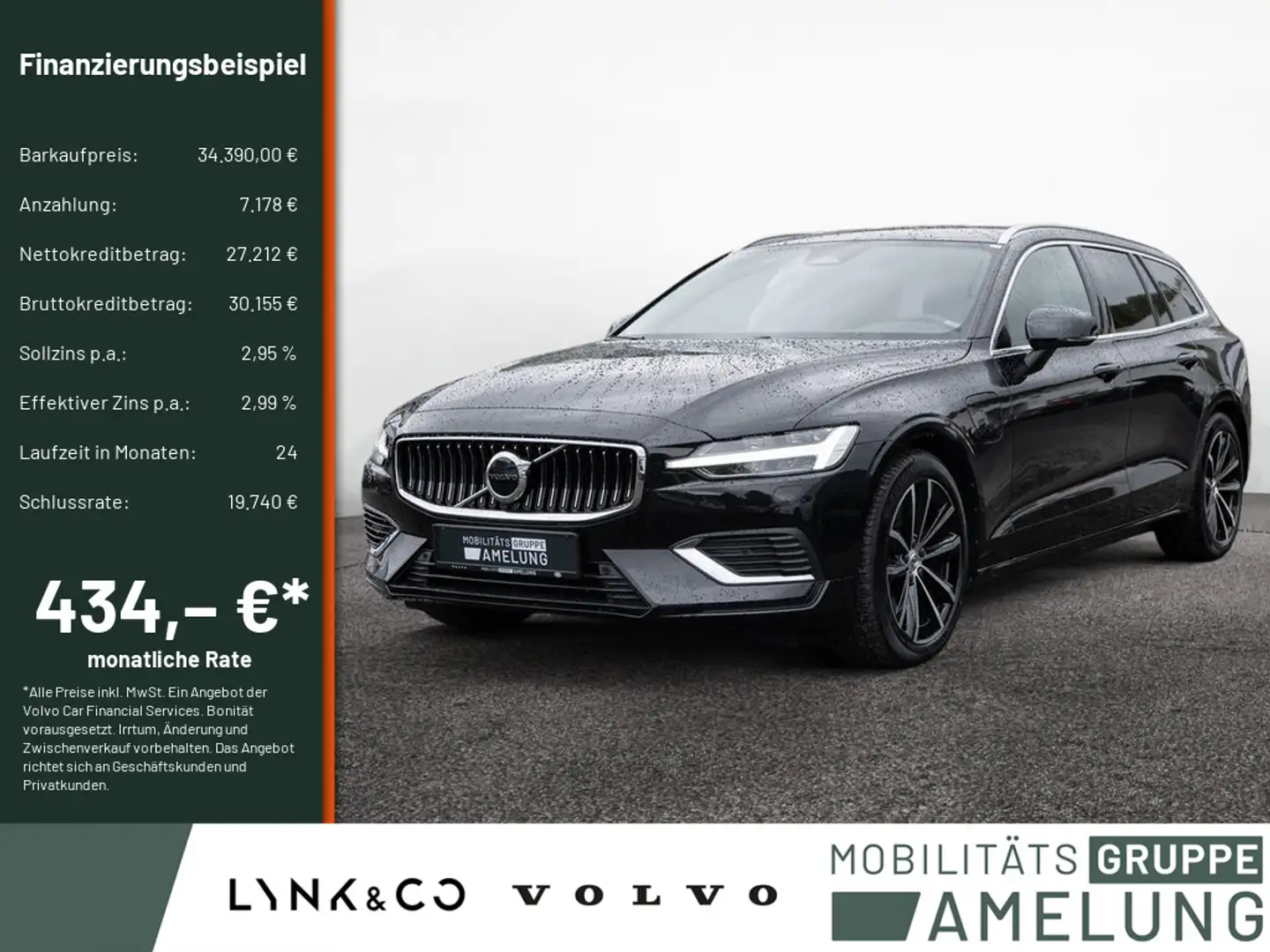 Volvo V60 2.0 Core Recharge Plug-In Hybrid AWD 1.Hand Schwarz - 1