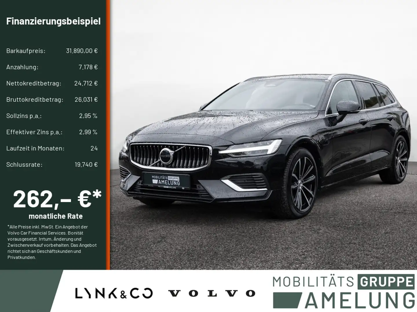 Volvo V60 2.0 Core Recharge Plug-In Hybrid AWD 1.Hand Schwarz - 1